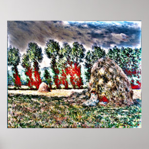 Claude Monet - höstack på Giverny Poster