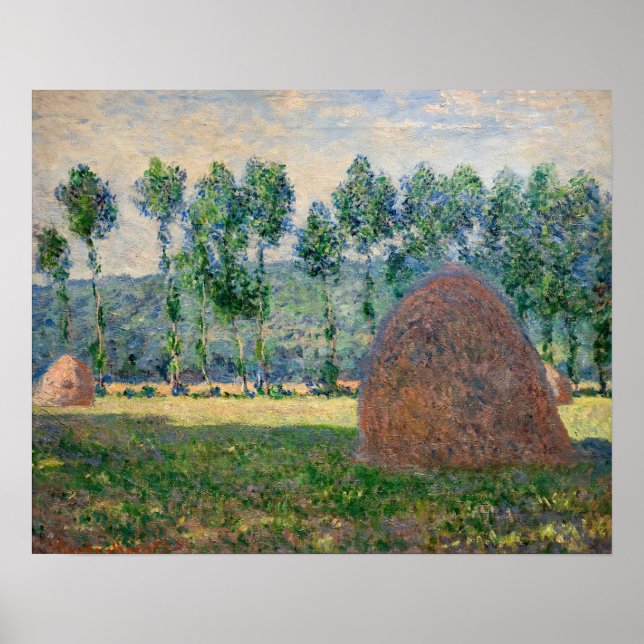 Claude Monet - Höstackar nära Giverny Poster (Framsidan)