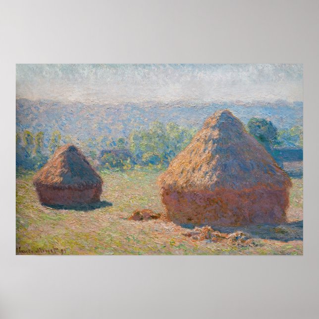 Claude Monet - Höstackar, slutet av sommaren Poster (Framsidan)
