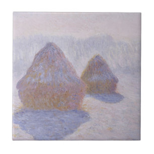 Claude Monet höstackar verkställer av snö och Kakelplatta