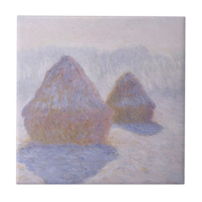 Claude Monet | höstackar verkställer av snö och Kakelplatta (Framsidan)