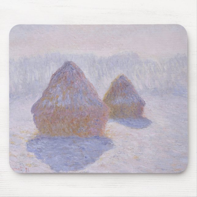 Claude Monet | höstackar verkställer av snö och Musmatta (Framsidan)