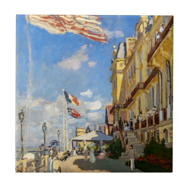 Claude Monet - Hotel des Roches Noires, Trouville Kakelplatta (Framsidan)
