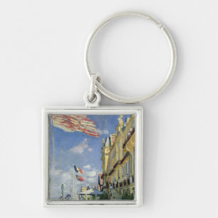 Claude Monet hotelldesen Roches Noires Fyrkantig Silverfärgad Nyckelring