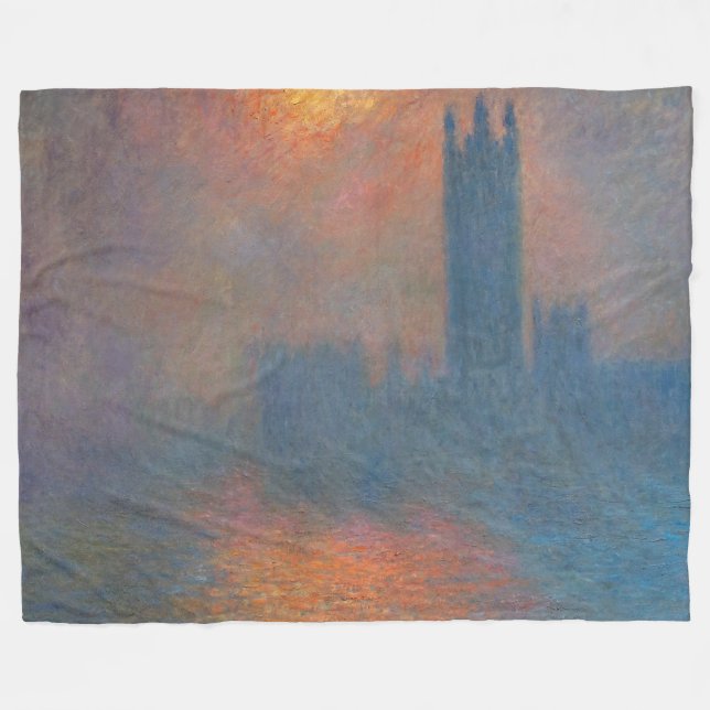 Claude Monet - House of Parliament London Fleecefilt (Framsidan (Horisontell))