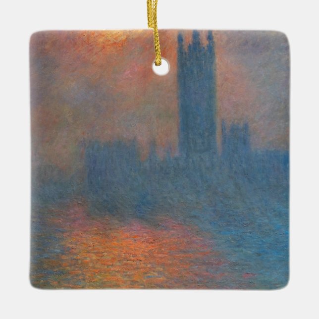 Claude Monet - House of Parliament London Julgransprydnad Keramik (Framsida)