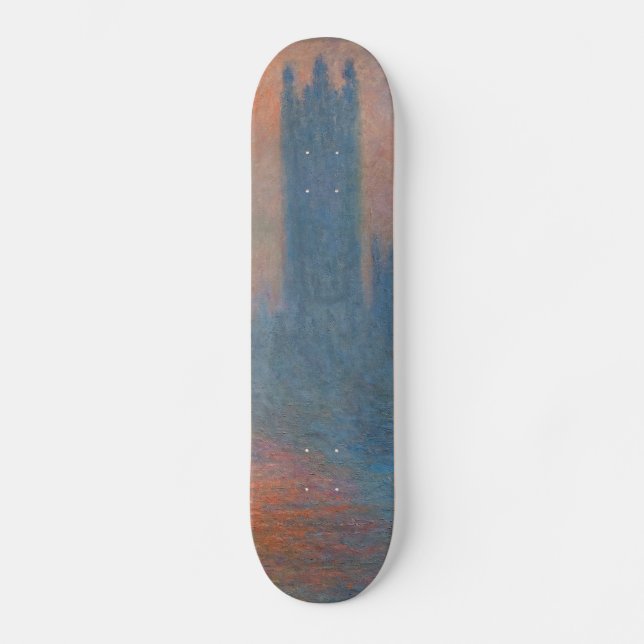 Claude Monet - House of Parliament London Mini Skateboard Bräda 18,5 Cm (Framsida)