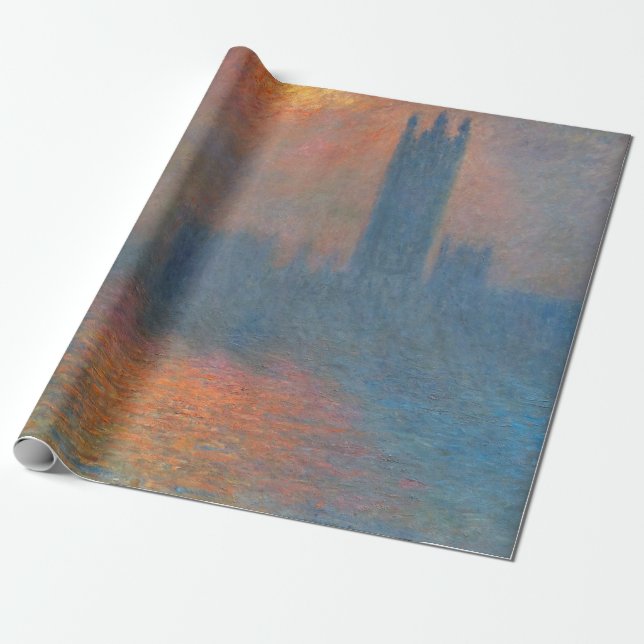 Claude Monet - House of Parliament London Presentpapper (Utrullad)