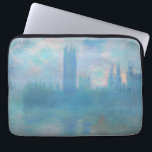 Claude Monet Houses of Parliament London. Blå Laptop Fodral<br><div class="desc">Claude Monet "House of Parliament,  London" laptop sleeve. Blålandskapskonst.</div>