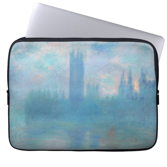 Claude Monet Houses of Parliament London. Blå Laptop Fodral (Framsidan)