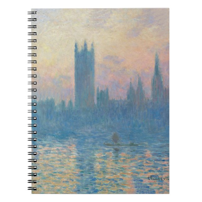 Claude Monet Houses of Parliament Solnedgång Anteckningsbok (Framsidan)