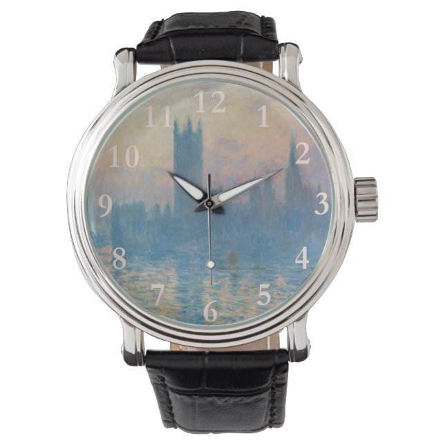 Claude Monet Houses of Parliament Solnedgång Armbandsur (Framsida)