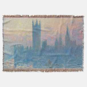 Claude Monet Houses of Parliament Solnedgång Filt