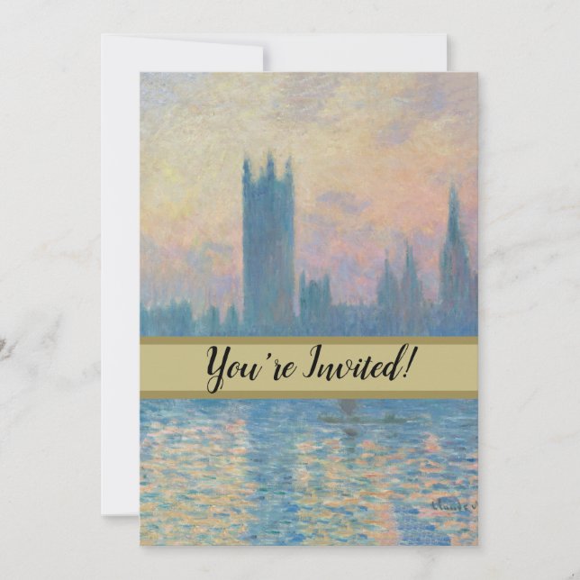 Claude Monet Houses of Parliament Solnedgång Inbjudningar (Framsida)