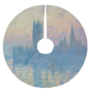 Claude Monet Houses of Parliament Solnedgång Julgransmatta Borstad Polyester