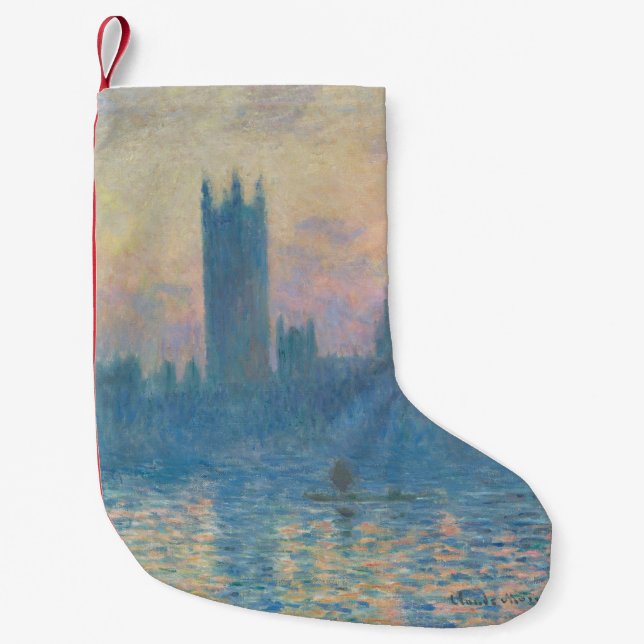 Claude Monet Houses of Parliament Solnedgång Liten Julstrumpa (Framsidan)