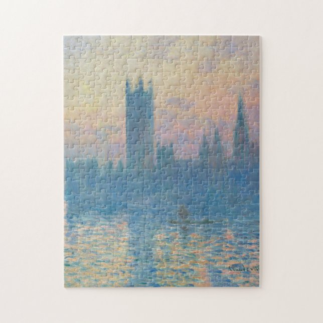 Claude Monet Houses of Parliament Solnedgång Pussel (Vertikal)