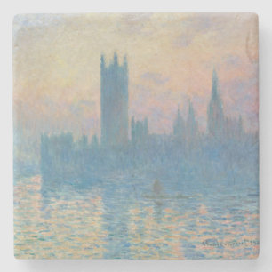 Claude Monet Houses of Parliament Solnedgång Stenunderlägg