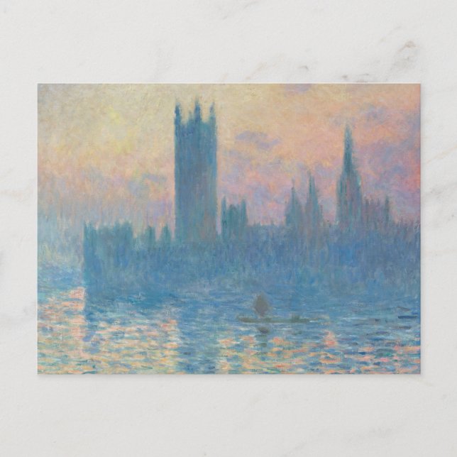 Claude Monet Houses of Parliament Solnedgång Vykort (Framsida)