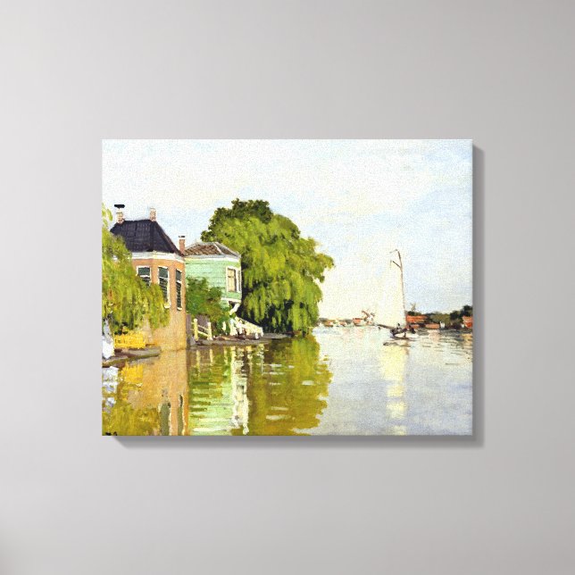Claude Monet Houses om Achterzaan Canvastryck (Framsida)