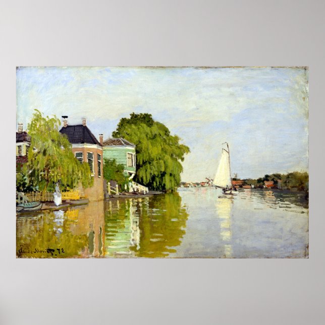 Claude Monet Houses om Achterzaan Poster (Framsidan)