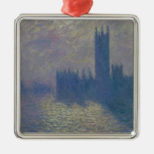 Claude Monet hus av parlamentet, stormig himmel Julgransprydnad Metall