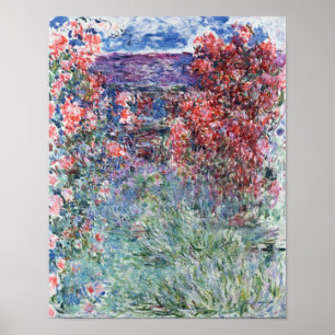 Claude Monet hus på Giverny under ro Poster