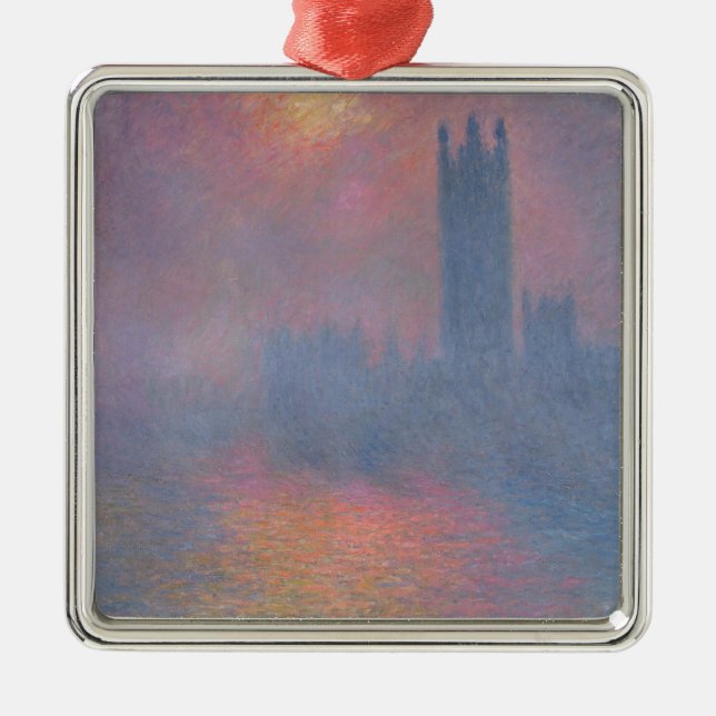 Claude Monet | husen av parlamentet, London Julgransprydnad Metall (Framsidan)