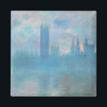 Claude Monet. Husen i parlamentet London. Blå Magnet<br><div class="desc">Claude Monet "House of Parliament,  London" magnet.</div>