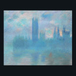 Claude Monet. Husen i parlamentet London. Blå Poster<br><div class="desc">Claude Monet "House of Parliament,  London" poster.</div>