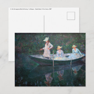 Claude Monet - I Norvegienne-båten vid Giverny Vykort