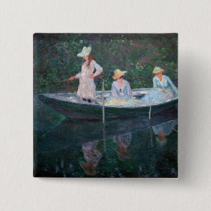 Claude Monet - I Norvegienne Boat Giverny Knapp
