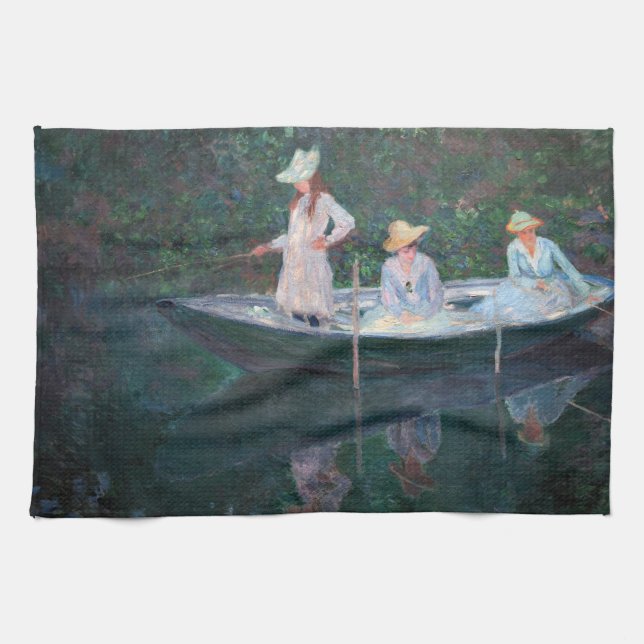 Claude Monet - I Norvegienne Boat Giverny Kökshandduk (Horisontell)