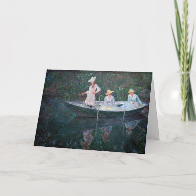 Claude Monet - I Norvegienne Boat Giverny Kort (Framsida)
