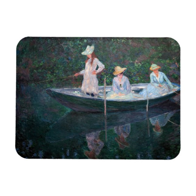 Claude Monet - I Norvegienne Boat Giverny Magnet (Horisontell)