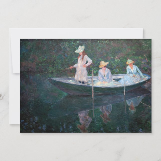 Claude Monet - I Norvegienne Boat Giverny Tack Kort (Framsida)