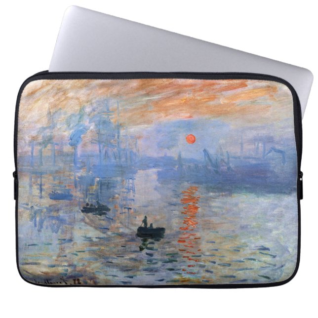 Claude Monet Impression Soluppgång 1872 Hamn Konst Laptop Fodral (Framsidan)
