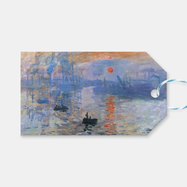 Claude Monet Impression Soluppgång 1872 Hamn Konst Presentetikett (Framsidan (Horisontell))