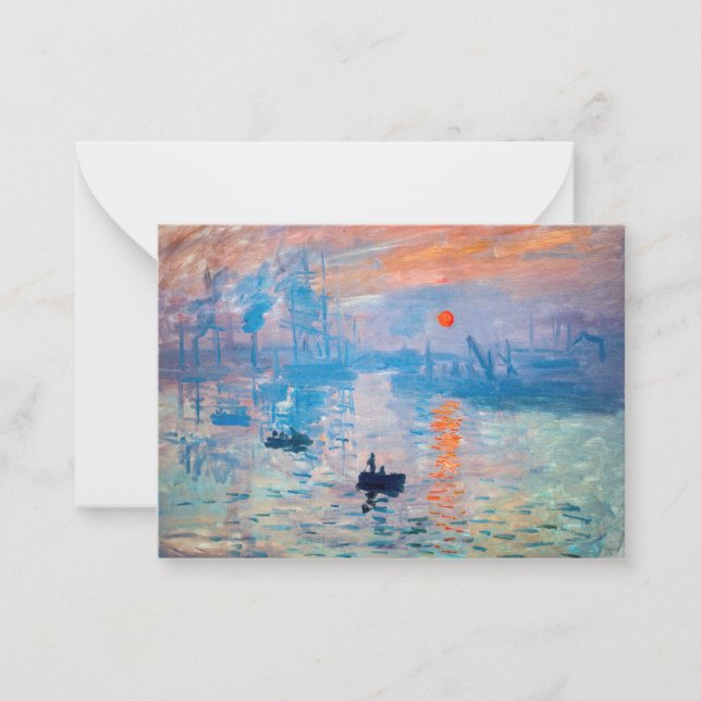 Claude Monet - Impression, Soluppgång Anteckningskort (Framsida)