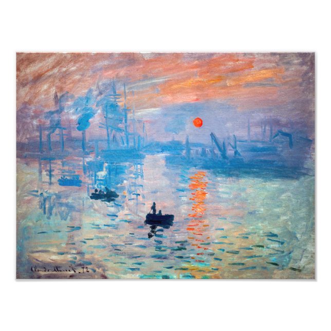 Claude Monet - Impression, Soluppgång Fototryck (Framsidan)