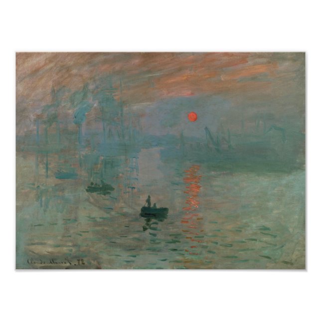 Claude Monet - Impression, Soluppgång Fototryck (Framsidan)