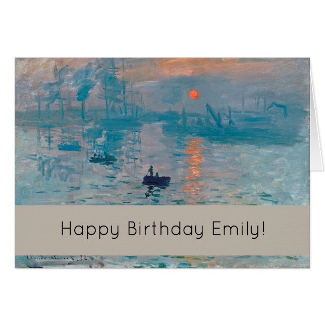 Claude Monet Impression Soluppgång Fransk Hälsningskort (Framsidan Horizontal)