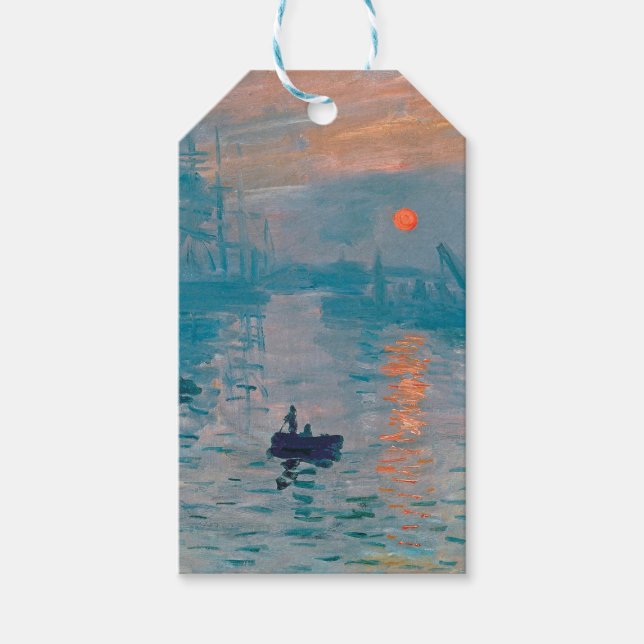 Claude Monet Impression Soluppgång Fransk Presentetikett (Framsidan)