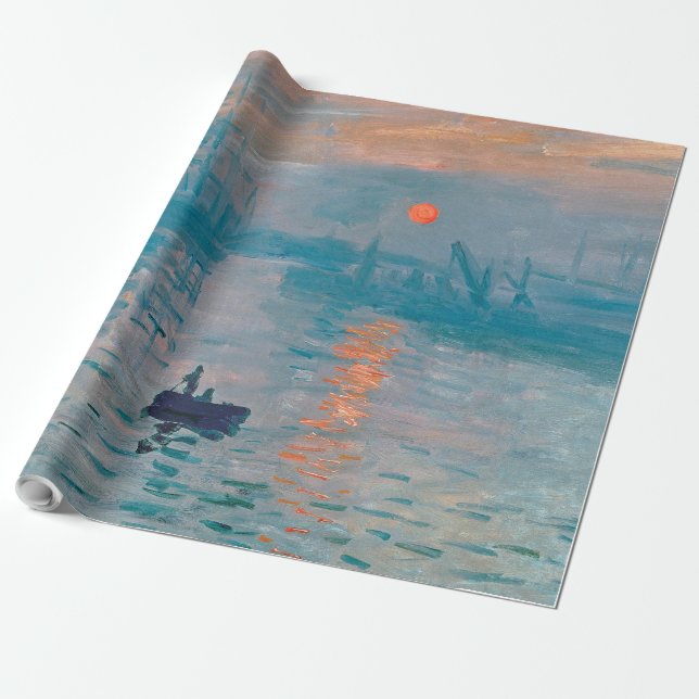 Claude Monet Impression Soluppgång Fransk Presentpapper (Utrullad)