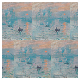 Claude Monet Impression Soluppgång Fransk Tyg