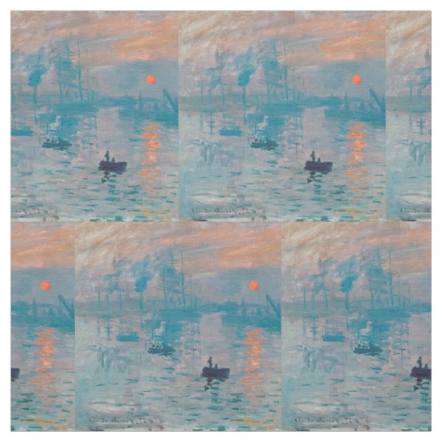 Claude Monet Impression Soluppgång Fransk Tyg (Provkarta)