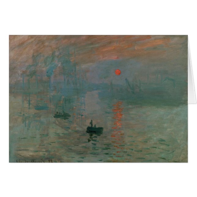 Claude Monet - Impression, Soluppgång Hälsningskort (Framsidan Horizontal)