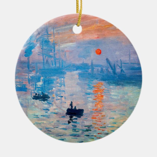 Claude Monet - Impression, Soluppgång Julgransprydnad Keramik (Framsidan)