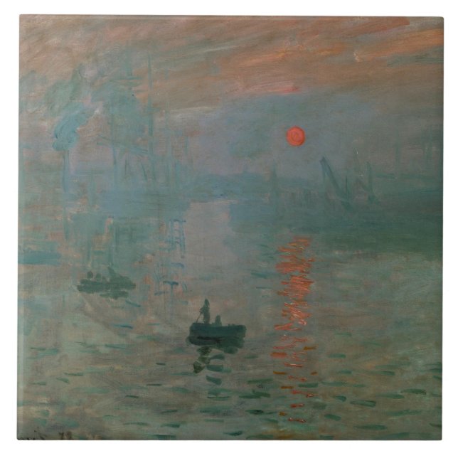 Claude Monet - Impression, Soluppgång Kakelplatta (Framsidan)