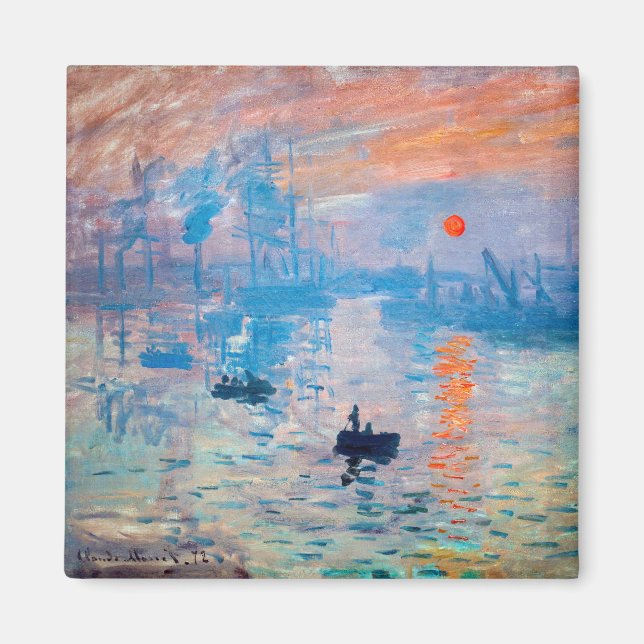 Claude Monet - Impression, Soluppgång Magnet (Framsidan)